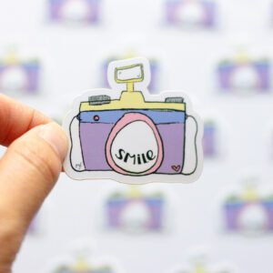 Smile In The Camera Die Cut Sticker