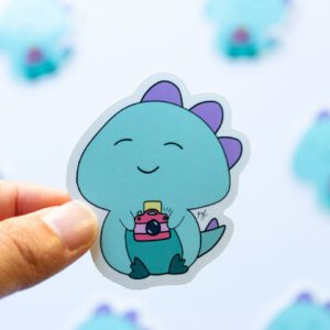 Dino Camera Die Cut Sticker