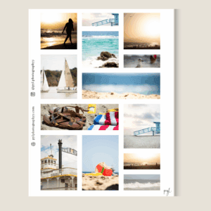 Beachy Waves Printable Photo Sticker Sheet